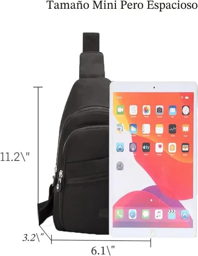 Vista 8 de EVANCARY - Mochila pequeña tipo bandolera para mujeres y hombres, mochila de pecho tipo bandolera para viajes, senderismo y actividades al aire libre