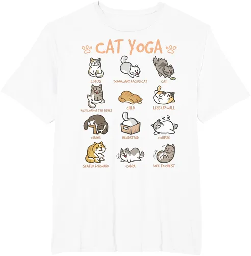 Vista 16 de Cat Yoga Poses Cats Practicing Mindfulness Meditación Kitten - Camiseta, Negro, S