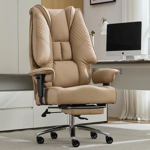 Vista 17 de EXCEBET Silla de oficina grande y alta con reposapiés, silla de oficina ejecutiva de piel sintética con respaldo alto de 400 libras, sillas