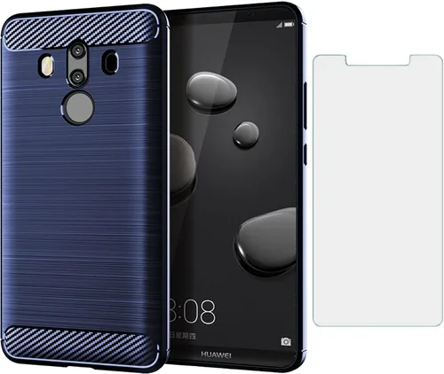 Vista 9 de Asuwish Funda de teléfono para Huawei Mate 10 Pro con protector de pantalla de vidrio templado y accesorios de celda de silicona suave delgada Negro