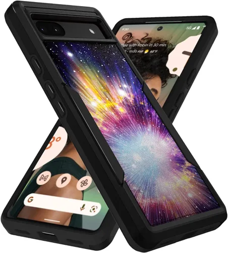 Vista 8 de CasesOnDeck Hybrid Case Compatible with Google Pixel 6A / Pixel 6A (2022) Case [Dual Tactical] Slim Shock Protecting Heavy Duty Cover (American Flag)