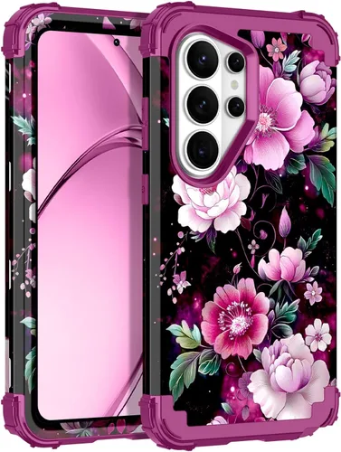 Vista 59 de Rancase para Galaxy S25, Funda de tres capas, protección resistente a los golpes, paraguas de plástico duro + funda protectora de goma de silicona