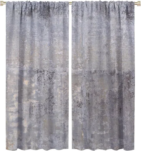 Vista 29 de Cortinas rústicas occidentales marrones con patrón de cornamenta para puerta, con bolsillo para barra, cortinas de ventana para dormitorio, sala