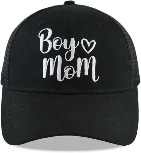 Vista 2 de Wanpcaiy Gorra de béisbol divertida para niño y mamá, de algodón lavado desgastado, ajustable, bordada, de malla