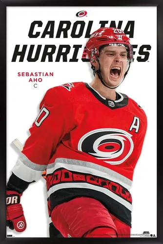 Vista 7 de Trends International NHL Carolina Hurricanes - Póster de pared Sebastian Aho Feature Series 23, 34 pulgadas de largo x 22.4 W, paquete de póster