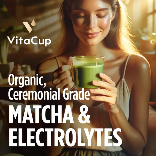 Vista 2 de VitaCup Paquetes instantáneos de hidratación matcha, para energía natural y desintoxicación, con electrolitos, matcha orgánica de grado ceremonial