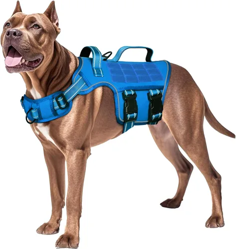Vista 39 de Arnés para perro pequeño, arnés táctico resistente sin tirones, sin estrangulamiento, chaleco para mascotas fácil de poner y quitar con sistema