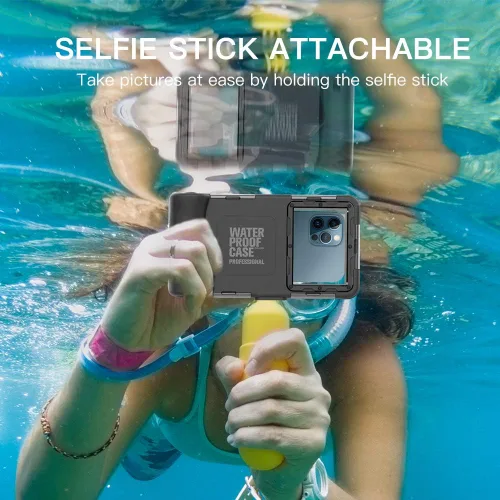 Vista 7 de Funda impermeable para teléfono, funda de teléfono de buceo para iPhone Samsung Galaxy Google LG Series, subacuática profesional de 50 pies al aire