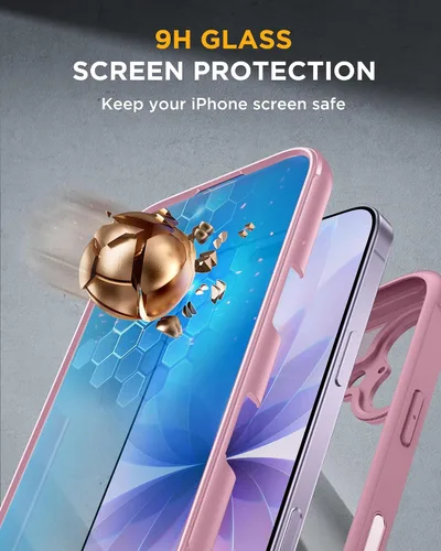 Vista 221 de Miracase Serie de vidrio para iPhone 11 de 6.1 pulgadas, funda protectora de cuerpo completo resistente mejorada con protector de pantalla de vidrio
