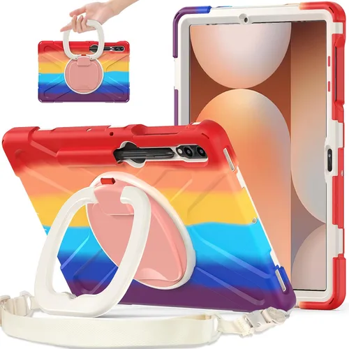 Vista 27 de 360 Rotation Case for Galaxy Tab ActivePro/Tab Active4 Pro/Active 5 Pro 10.1" Sturdy Cover Rotate Ring Stand Shoulder Carrying Strap Hand Strap