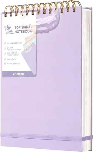Vista 7 de Yoment Cuaderno de espiral superior, bloc de notas de tapa dura, 240 páginas, cuadernos de espiral encuadernados en la parte superior, 7 x 10