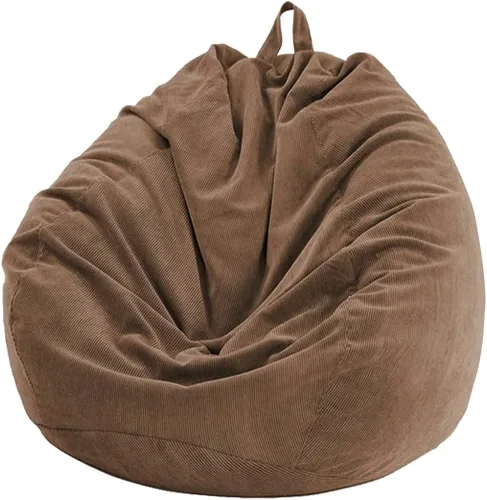 Vista 10 de Lukery Puf para adultos (sin relleno), funda de puf de color sólido, puf de pana, cómodo puf perezoso, almacenamiento de animales de peluche