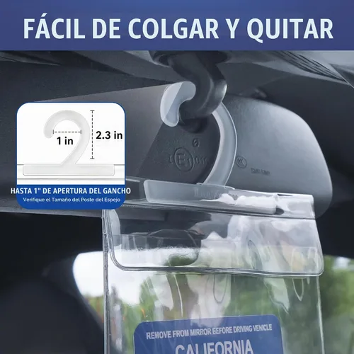Vista 4 de LotFancy Soporte para Placa de Discapacitado para Auto, Paquete de 3, Soporte para Letrero de Permiso de Estacionamiento para Discapacitados