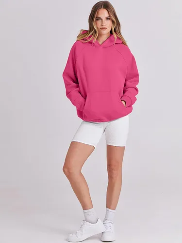 Vista 14 de ANRABESS - Sudaderas con capucha para mujer, sobre talla, de vellón de manga larga, modelo de 2024, para otoño