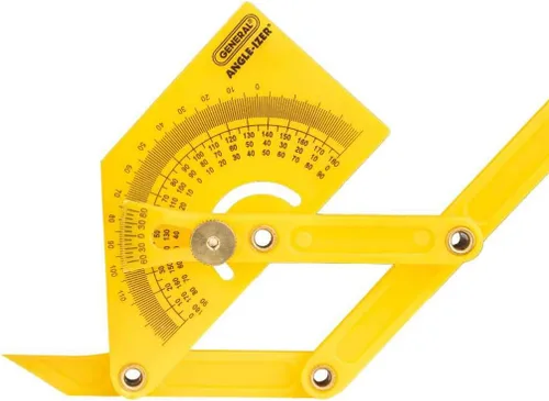 Vista 10 de General Tools 29 Transportador de plástico y Buscador de ángulo, Exterior, Interior, inclinada ángulos, 0 ° a 180 °
