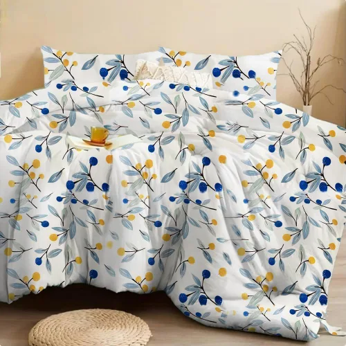 Vista 12 de SDIII - Juego de edredón de 3 piezas, tamaño twin, floral azul, de microfibra suave y ligera, edredón floral azul, juego de ropa de cama vintage