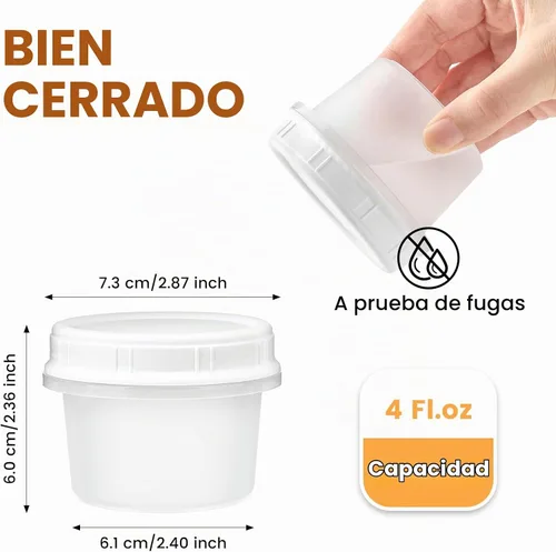Vista 2 de TUZAZO Recipientes pequeños para congelador de 4 onzas con tapas, 12 unidades, sin BPA, pequeños recipientes de plástico para almacenamiento