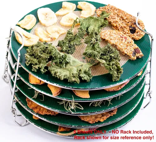Vista 4 de 5 hojas deshidratantes compatibles con el deshidratador Ninja Foodi – 8 pulgadas de secado antiadherente de hierbas chips de cuero de frutas Jerky