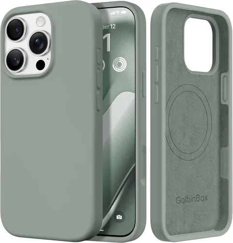 Vista 56 de GolbinBox Funda magnética para iPhone 17, compatible con MagSafe, cubierta de silicona integrada para control de cámara, funda de silicona líquida a