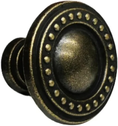 Vista 2 de Pomo rústico de bronce antiguo de 1.1 pulgadas (1.063 in) de diámetro, pomo americano, perilla de armario para puerta de cocina (1)