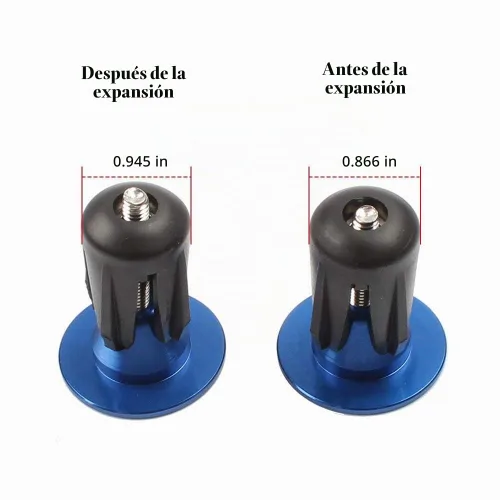 Vista 4 de 1 par de tapones de extremo de manillar de bicicleta de aluminio, tapas de extremo de barra con bloqueo expansivo para bicicleta de carretera