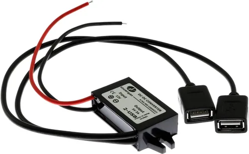 Vista 2 de E-Outstanding Módulo convertidor de CC de 12 V a 5 V 3 A 15 W regulador reductor convertidor de corriente de coche con doble cable USB DC Buck