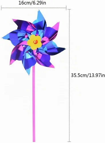 Vista 2 de 50pcs Molinete plástico del arco iris para los niños juguete jardín césped