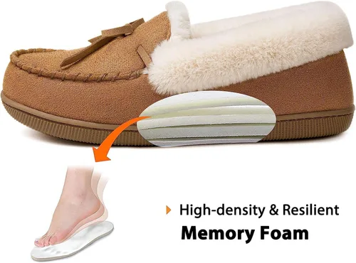 Vista 3 de RockDove Pantuflas estilo mocasín con purpurina Caroline para mujer