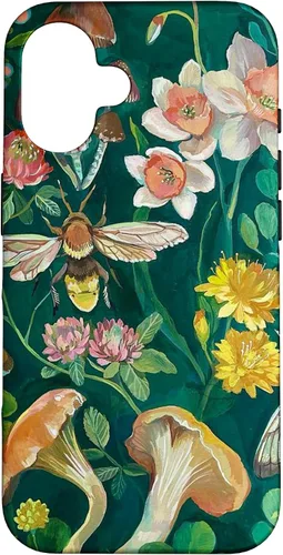 Vista 31 de Funda Boho Bee Greenery Luna Moth Vintage Botanical Mushroom para iPhone 13 Pro