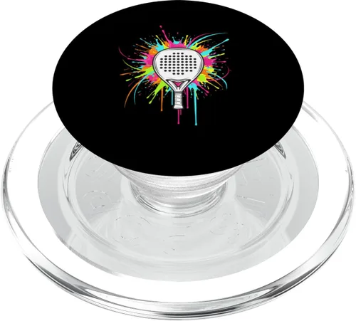 Vista 7 de Padel Racket Splash Pop Art Colorful Padel Player PopSockets Adhesive PopGrip