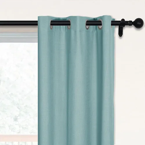 Vista 14 de Fcosie 38 pulgadas de ancho x 45 pulgadas de largo, cortinas de lino 100% opacas con revestimiento blanco, cortinas con aislamiento térmico, paneles