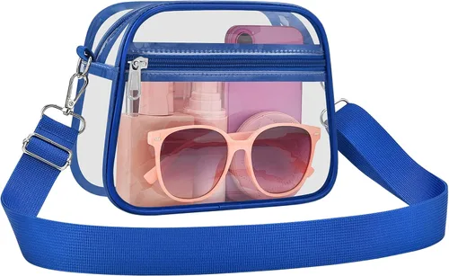 Vista 15 de COK Bolsa transparente para eventos de estadio, bolsas cruzadas para mujeres y hombres, bolso transparente para conciertos y festivales