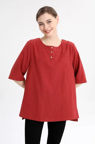 Vista 2 de Minibee Para Mujer - Blusa - Playera - Jacquard de algodónlino - Manga 34