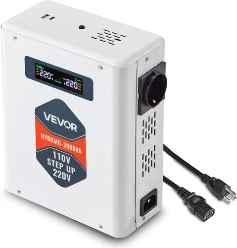 Vista 10 de VEVOR Convertidor de Voltaje Reductor, 2000VA, Convertidor de Energía de Voltaje de Servicio Pesado, Transformador de Energía de 220V a 110V, con 2