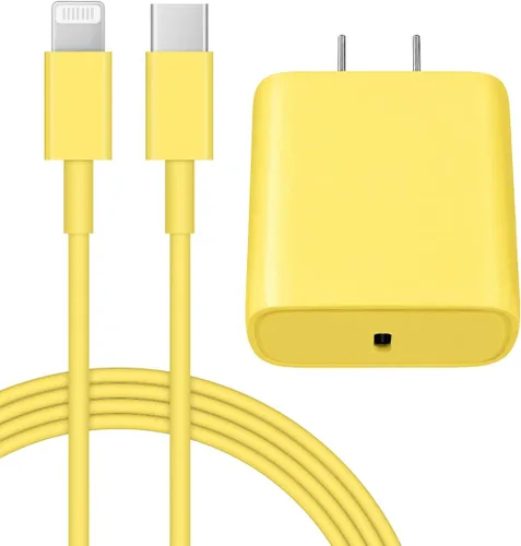 Vista 17 de Cargador de pared USB C de 20 W PD para iPhone 14 13 12 de carga rápida con cable de carga rápida de 1.8 m para iPhone 14/14 Pro/14 Pro Max/14 Azul