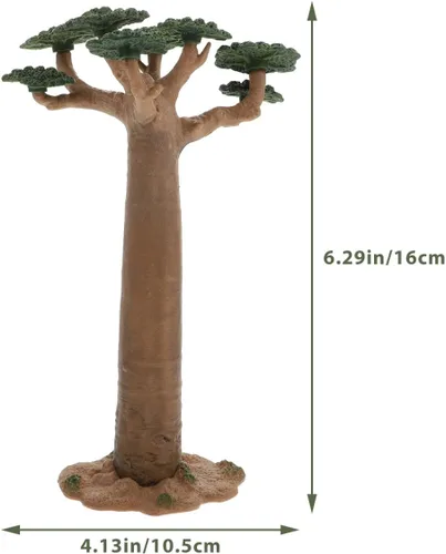 Vista 2 de Garneck Árbol modelo mini baobab árbol tren paisaje, arquitectura, árboles falsos, árbol artificial en miniatura, plantas falsas para manualidades
