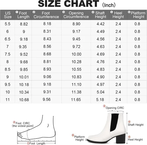 Vista 6 de COASIS Botas Chelsea de tacón grueso para mujer botines de tobillo con laterales elásticos