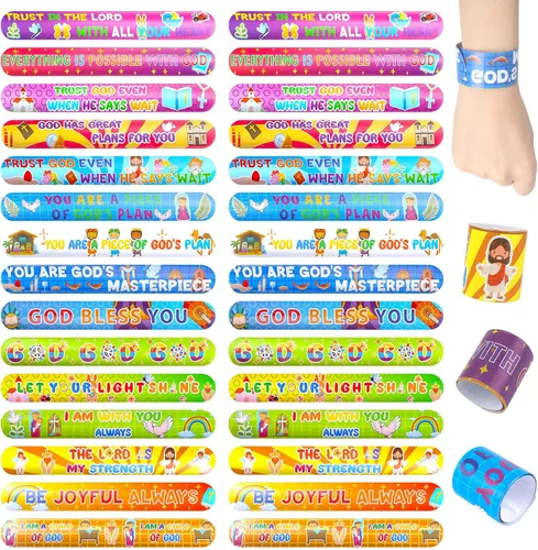 Vista 8 de LovesTown 48 pulseras blancas de palmada, pulseras a presión para fiestas