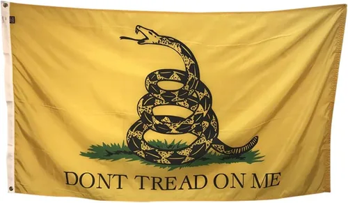Vista 8 de Bandera Gadsden de 2 x 3 pies, nailon para todo tipo de clima, para exteriores, fabricada en Estados Unidos