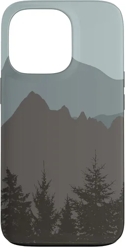 Vista 10 de Mountains Peaks - Carcasa para iPhone 17, diseño abstracto de paisaje natural, color gris y azul