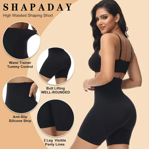 Vista 5 de Faja moldeadora para mujer, con control de abdomen, sin costuras, cintura alta, moldeador de muslos