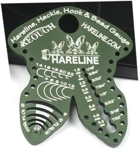 Vista 2 de Hareline Hackle, gancho y medidor de cuentas
