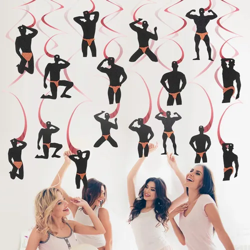 Vista 6 de 30 piezas de decoración de espirales colgantes para despedida de soltera, suministros de fiesta de despedida de soltera de oro rosa, decoración