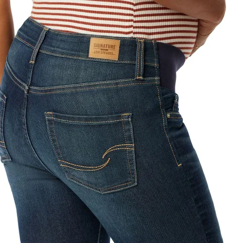 Vista 5 de Signature by Levi Strauss & Co. Gold Pantalones de mezclilla ajustados de maternidad para mujer