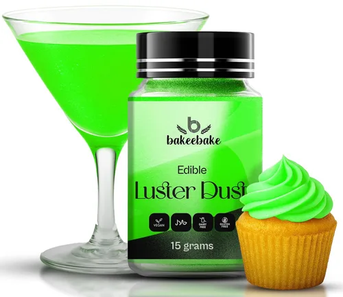 Vista 16 de Bakeebake Luster Dust - Juego de 10 colores comestibles de 0.51 onzas cada botella, purpurina comestible para bebidas y postres, polvo comestible