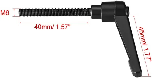 Vista 3 de uxcell Mango M6 x 1.575 in Palanca de sujeción ajustable Rosca Botón de trinquete macho roscado Perillas de tornillo de liberación rápida Pernos