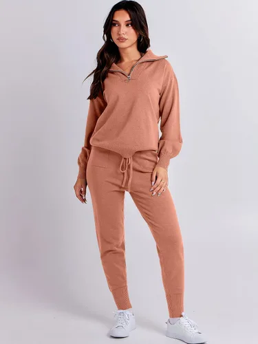 Vista 8 de ANRABESS Conjunto de dos piezas para mujer, suéter de manga larga y pantalones con cordón