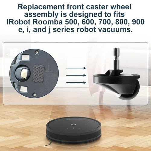 Vista 4 de Rueda pivotante delantera para IRobot Roomba, conjunto de rueda delantera con bola pivotante para IRobot Roomba 500, 600, 700, 800, 900, series e, i