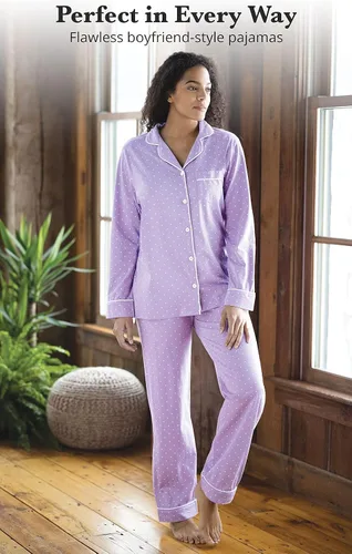 Vista 30 de PajamaGram Conjunto de pijama para mujer – Pijama para mujer, jersey novio, 100% algodón