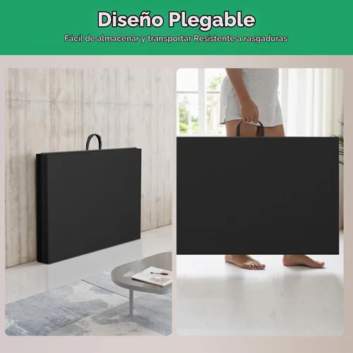 Vista 6 de Gymnastics Tumbling Mat Portable Gymnastics Mat Foldable Tumbling Mat 2ft W 6ft L/4ft W 6ft L/4ft W 8ft L/4ft W 10ft Exercise Mat Yoga Mat with Negro